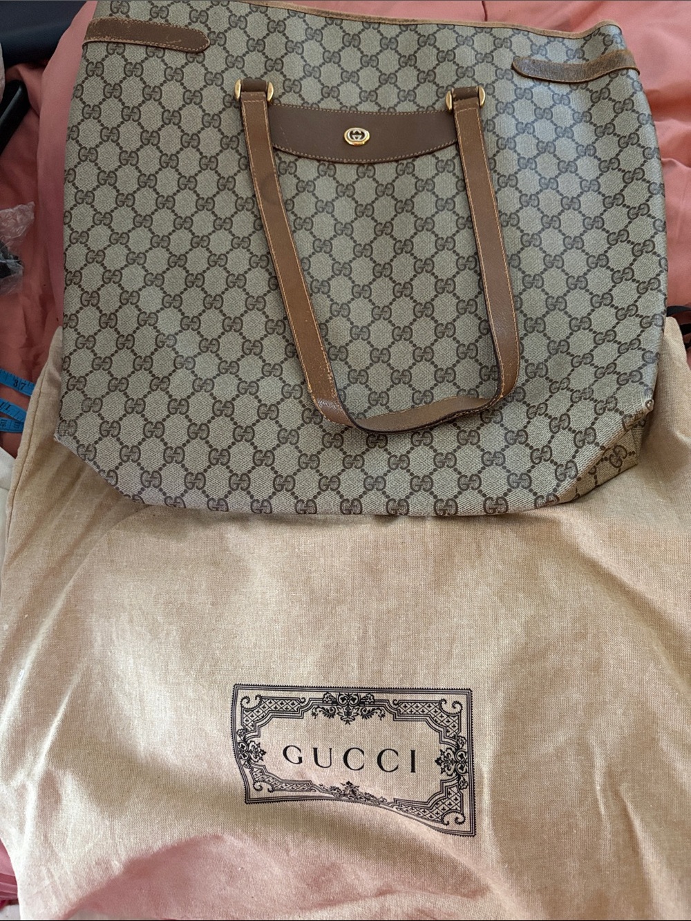 Gucci Brown GG Canvas Tote Bag